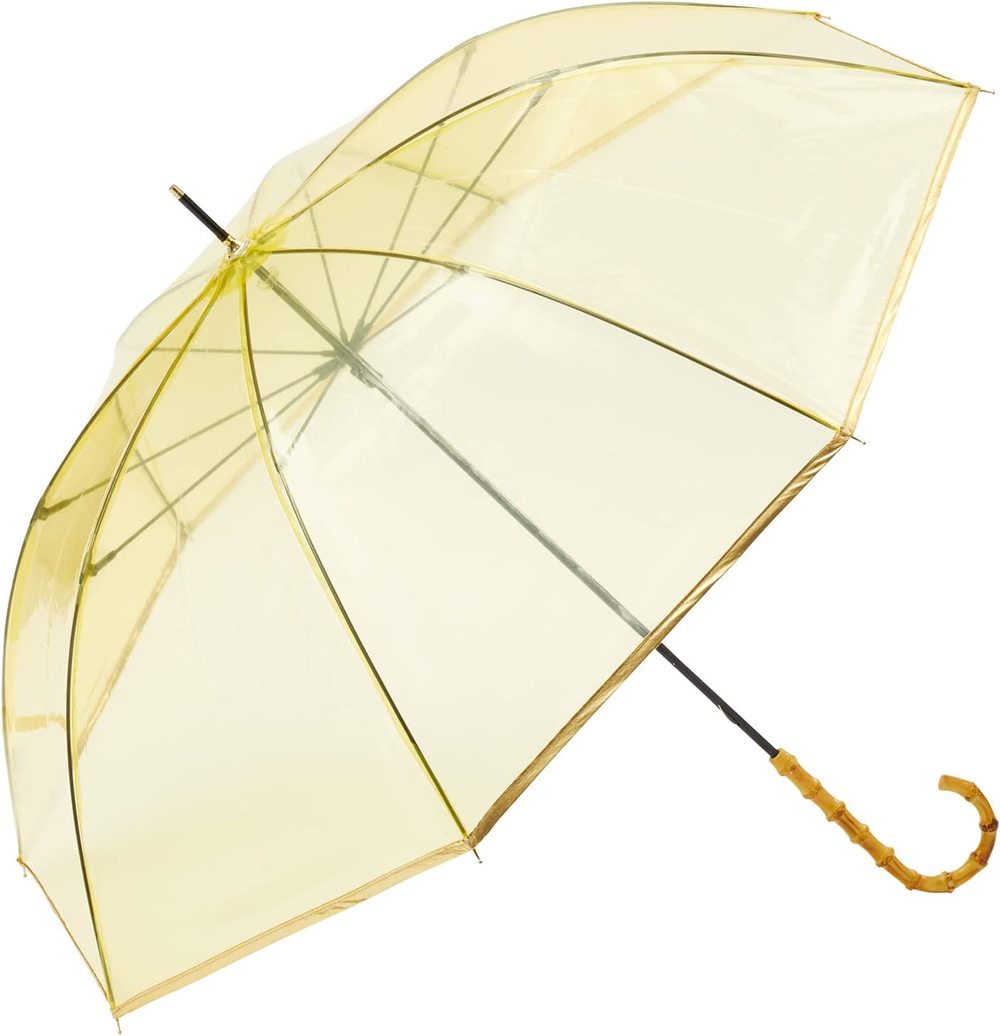 [우산/양산] Wpc.밤부 클리어 우산 58cm 긴 우산 여성 RWS-22004-LU (색상 : 옐로우)