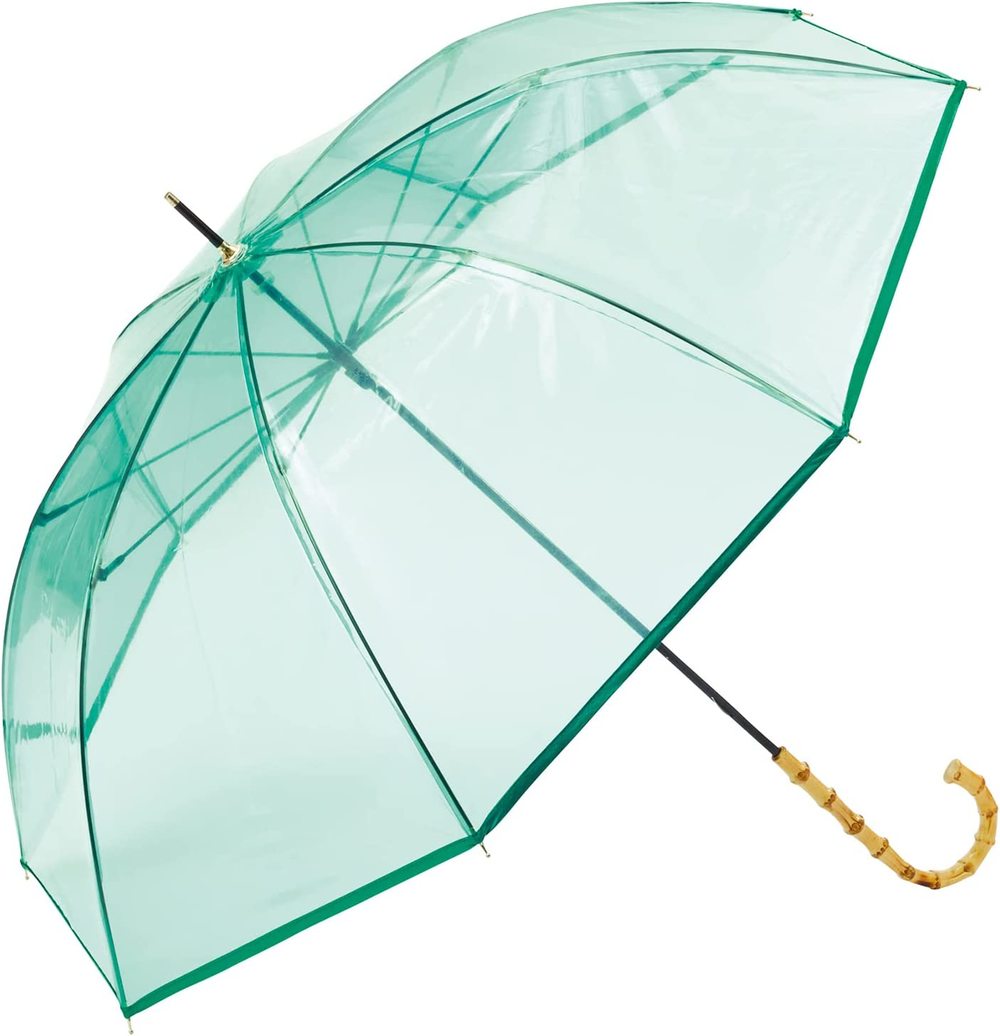 [우산/양산] Wpc.밤부 클리어 우산 58cm 긴 우산 여성 RWS-22004-LU (색상 : 그린)