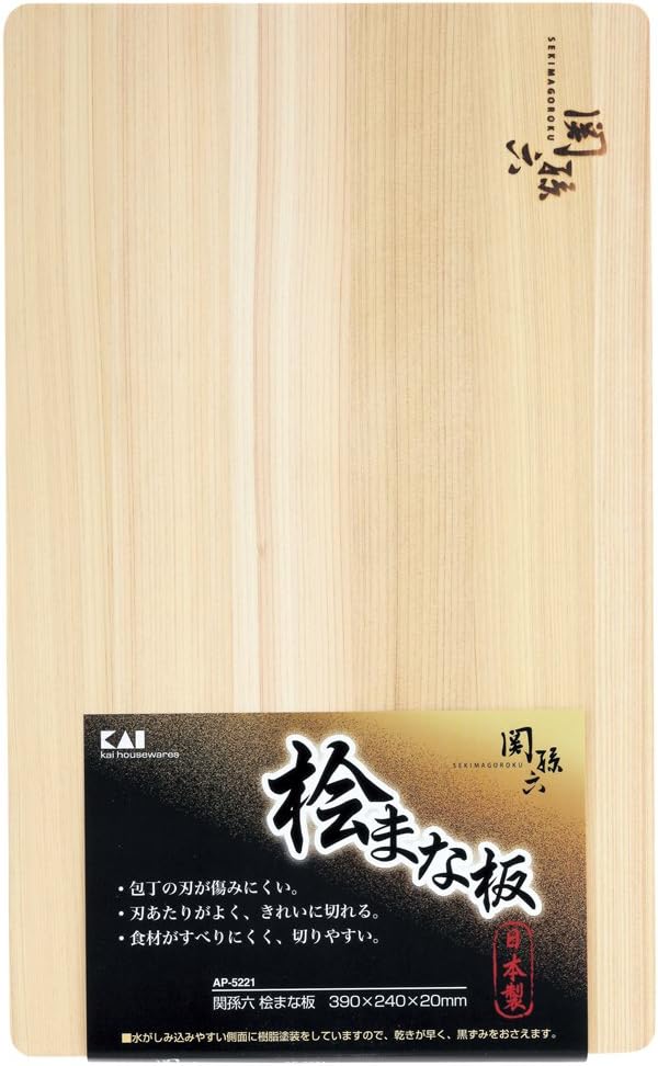 [주방용품] 카이지루시 KAI 도마 세키마고로쿠 히노끼 390 × 240 mm 일제 AP5221