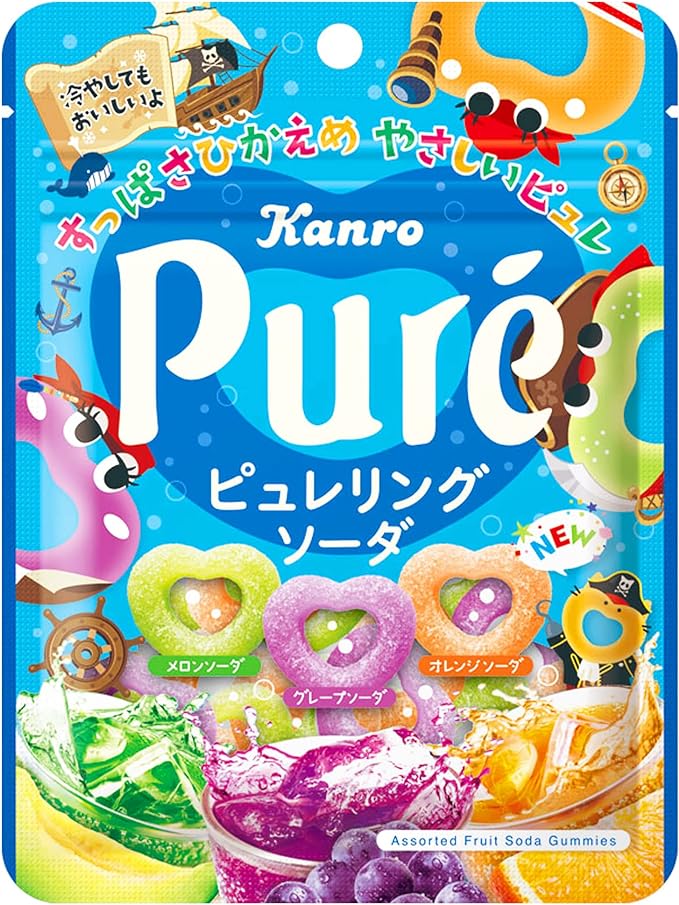 [일본 식품] 칸로 (kanro) 퓨레 pure 퓨레링 소다 63g×6봉지