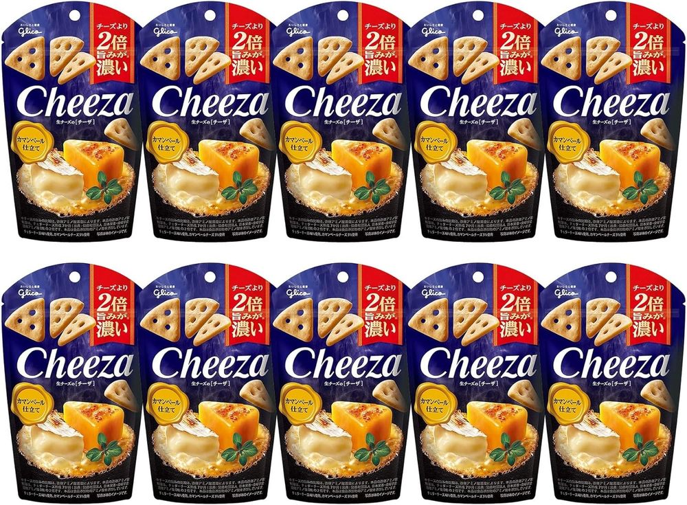 [일본식품] 글리코 (glico) 생치즈의 Cheeza 치자 카망베르 치즈맛 맥주안주 40g×10개세트