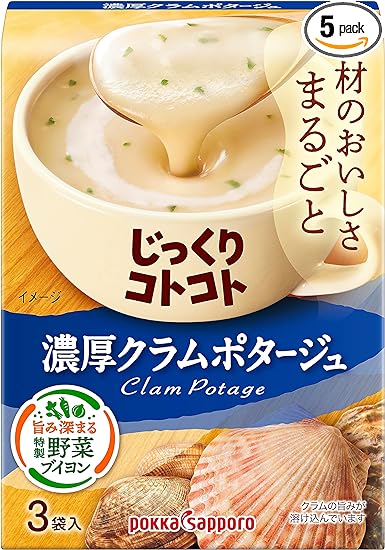[일본 식품] 포카 삿포로 진한 크램차우더 3식 × 5상자 .